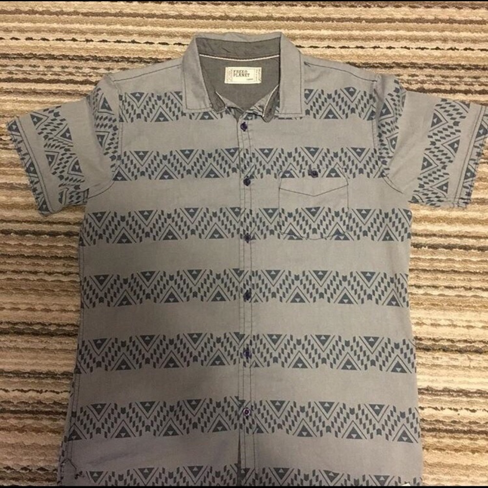 Free Planet Tribal Button Down Shirt